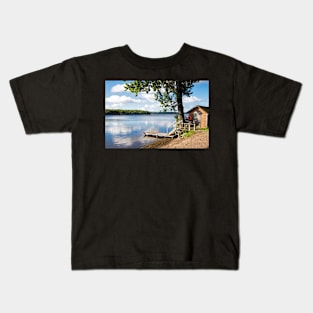 early morning  Over Lake Rice in Ontario Canada Kids T-Shirt